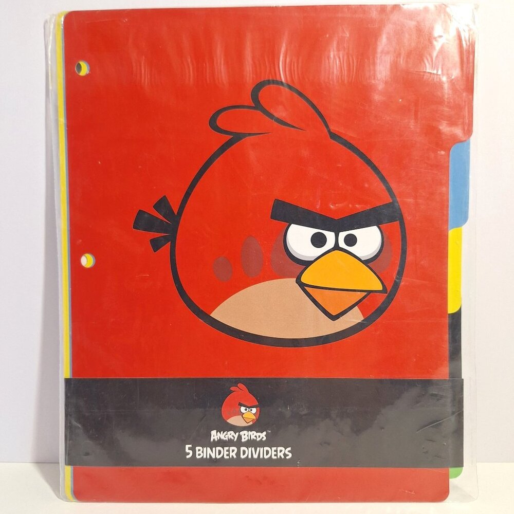 Angry Birds 5-Tab Binder Dividers Mead 11.5x9.5 2012 Red Green Yellow Blue Black